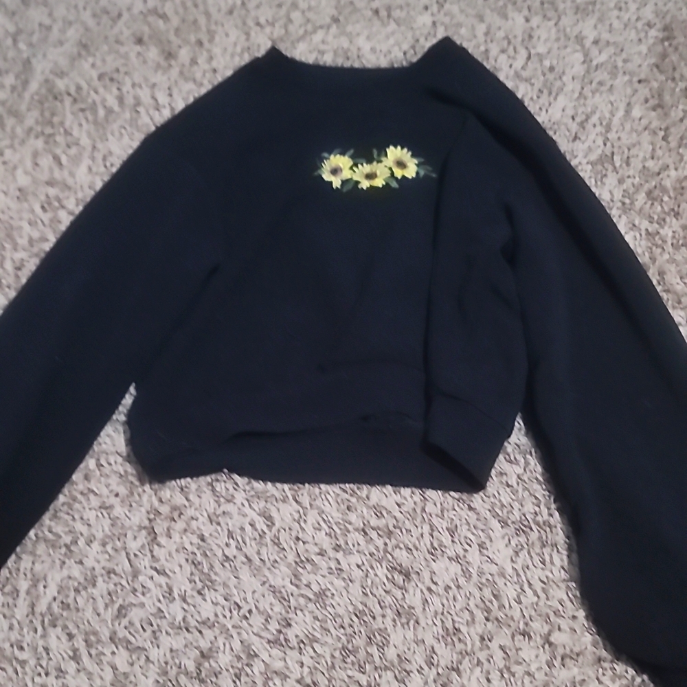 Sunflower crop top sweater